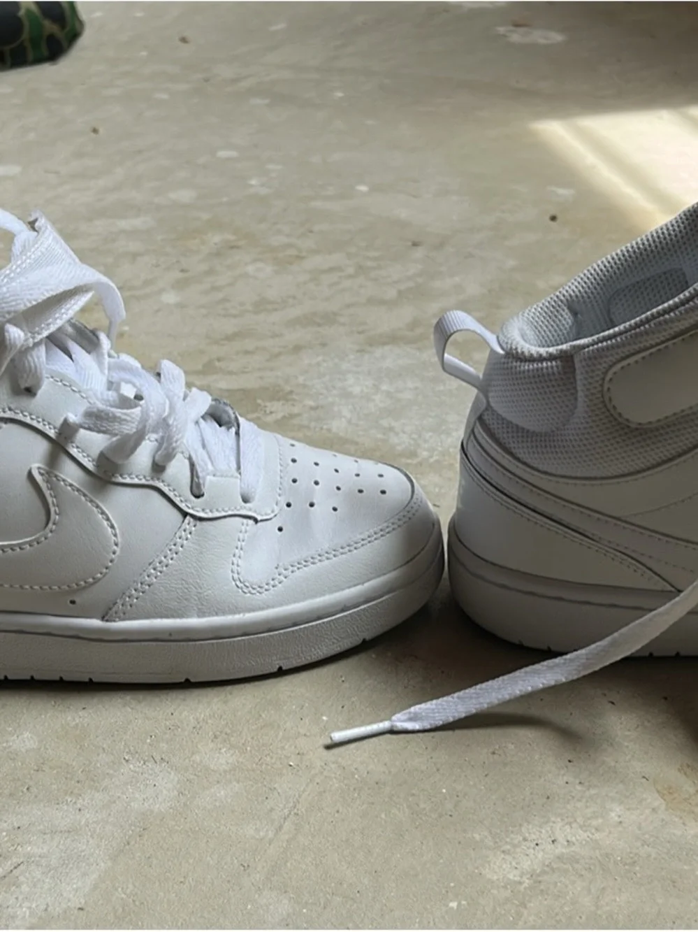 Nike Kids White High-Top Strap Sneakers